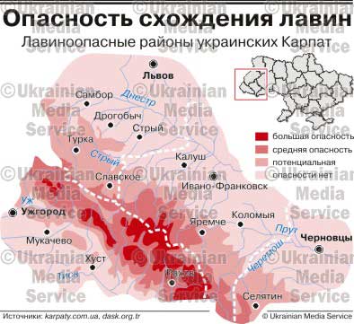 Лавины районы распространения