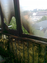 В кременчугской пятиэтажке горел балкон