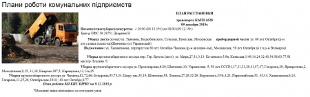 Сьогодні, 9 грудня, комунальники Кременчука лагодять освітлення та прибирають територію